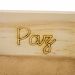 Porta Vela quadrado de Natal Paz em Madeira e Dourado 7 cm - D'Rossi