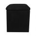 Puff Baú Dani Quadrado Suede Preto D'Rossi