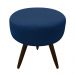 Puff Banqueta Berlim Redondo Suede Azul Marinho Pés Tabaco D'Rossi