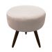 Puff Banqueta Berlim Redondo Suede Bege Pés Tabaco D'Rossi