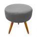 Puff Banqueta Berlim Redondo Suede Grafite Pés Castanho D'Rossi