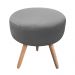 Puff Banqueta Berlim Redondo Suede Grafite Pés Natural D'Rossi