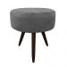 Puff Banqueta Berlim Redondo Suede Grafite Pés Tabaco D'Rossi