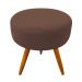Puff Banqueta Berlim Redondo Suede Marrom Pés Castanho D'Rossi