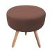Puff Banqueta Berlim Redondo Suede Marrom Pés Natural D'Rossi