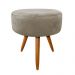 Puff Banqueta Berlim Redondo Suede Marrom Rato Pés Castanho D'Rossi