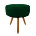 Puff Banqueta Berlim Redondo Suede Verde Pés Castanho D'Rossi