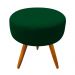Puff Banqueta Berlim Redondo Suede Verde Pés Castanho D'Rossi