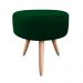 Puff Banqueta Berlim Redondo Suede Verde Pés Natural D'Rossi