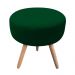 Puff Banqueta Berlim Redondo Suede Verde Pés Natural D'Rossi