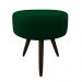 Puff Banqueta Berlim Redondo Suede Verde Pés Tabaco D'Rossi