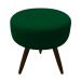Puff Banqueta Berlim Redondo Suede Verde Pés Tabaco D'Rossi