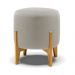Puff Banqueta Decorativo Base Madeira Stella Bouclê Cinza P01 - D'Rossi