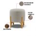 Puff Banqueta Decorativo Base Madeira Stella Bouclê Cinza P01 - D'Rossi