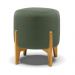 Puff Banqueta Decorativo Base Madeira Stella Bouclê Verde Pistache P01 - D'Rossi