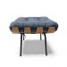 Puff Costela Suede Azul Marinho Base Metálica Preto - D'Rossi