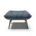 Puff Costela Suede Azul Marinho Base Metálica Preto - D'Rossi