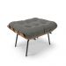 Puff Costela Suede Grafite Base Metálica Preto - D'Rossi
