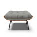 Puff Costela Suede Grafite Base Metálica Preto - D'Rossi