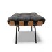 Puff Costela Suede Marrom Base Metálica Preto - D'Rossi
