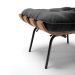 Puff Costela Suede Marrom Base Metálica Preto - D'Rossi