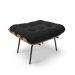 Puff Costela Suede Preto Base Metálica Preto - D'Rossi