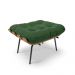 Puff Costela Suede Verde Base Metálica Preto - D'Rossi