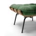 Puff Costela Suede Verde Base Metálica Preto - D'Rossi