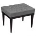 Puff Decorativo Londres Retangular Suede Grafite com Strass - D'Rossi