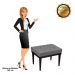 Puff Decorativo Londres Retangular Suede Grafite com Strass - D'Rossi