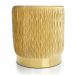 Puff Decorativo Redondo de Natal com Veludo Bege com Detalhe Dourado na Base - D'Rossi