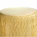 Puff Decorativo Redondo de Natal com Veludo Bege com Detalhe Dourado na Base - D'Rossi