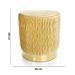 Puff Decorativo Redondo de Natal com Veludo Bege com Detalhe Dourado na Base - D'Rossi