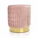 Puff Decorativo Redondo de Natal com Veludo Rosa Antigo com Detalhe Dourado na Base - D'Rossi