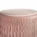 Puff Decorativo Redondo de Natal com Veludo Rosa Antigo com Detalhe Dourado na Base - D'Rossi