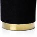 Puff Decorativo Redondo em Bouclê Preto com Detalhe Dourado na Base 40 cm - D'Rossi