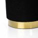 Puff Decorativo Redondo em Bouclê Preto com Detalhe Dourado na Base 40 cm - D'Rossi