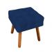 Puff Elisa Suede Azul Marinho Pés Palito Castanho D'Rossi