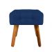 Puff Elisa Suede Azul Marinho Pés Palito Castanho D'Rossi