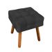 Puff Elisa Suede Preto Pés Palito Castanho D'Rossi