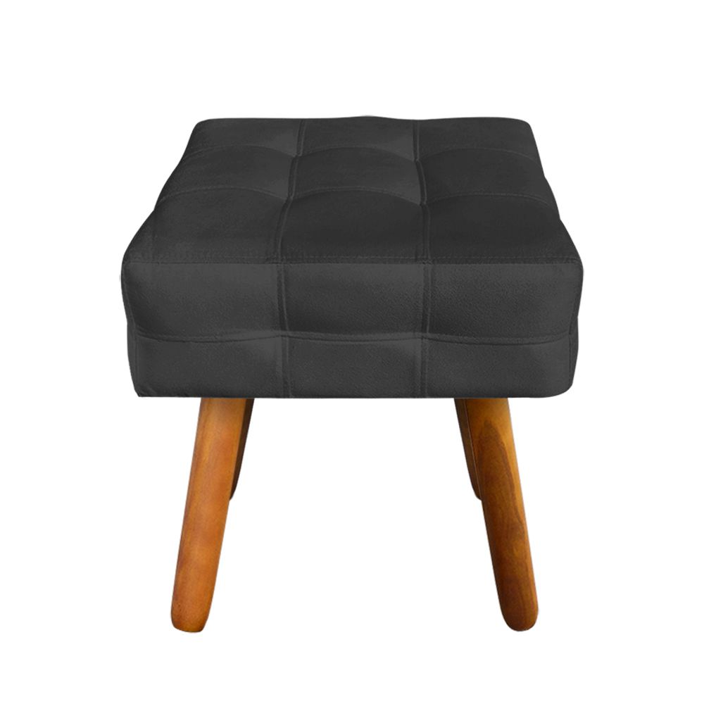 Puff Elisa Suede Preto Pés Palito Castanho D'Rossi