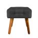 Puff Elisa Suede Preto Pés Palito Castanho D'Rossi