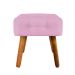 Puff Elisa Suede Rosa Bebê Pés Palito Castanho D'Rossi