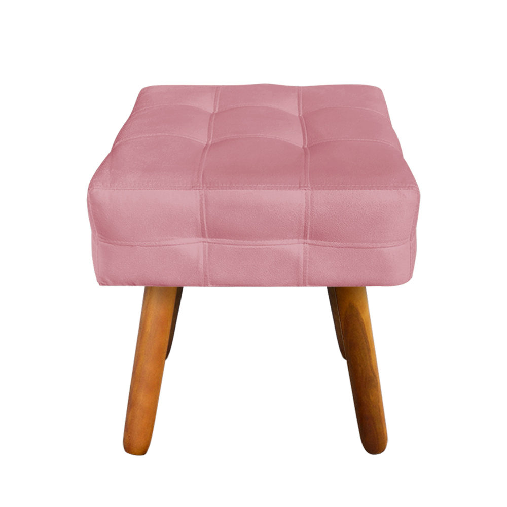 Puff Elisa Suede Rose Pés Palito Castanho D'Rossi