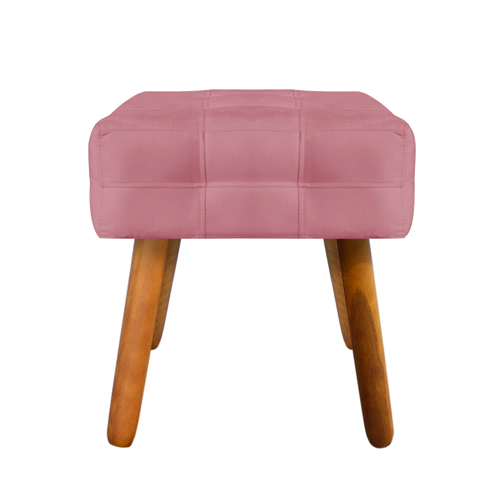 Puff Elisa Suede Rose Pés Palito Castanho D'Rossi