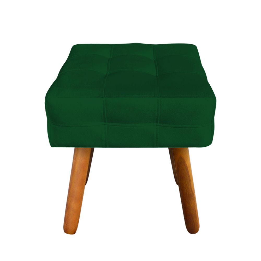 Puff Elisa Suede Verde Pés Palito Castanho D'Rossi