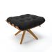 Puff Giratório Costela  Suede Preto Base de Madeira MA30 M11 - D'Rossi 