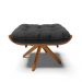 Puff Giratório Costela  Suede Preto Base de Madeira MA30 M11 - D'Rossi 