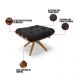 Puff Giratório Costela  Suede Preto Base de Madeira MA30 M11 - D'Rossi 