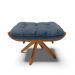Puff Giratório Costela Suede Azul Marinho Base de Madeira MA30 M11 - D'Rossi 